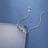 Personalized Mother Bracelet with 4 Birthstones Zircon Bracelets