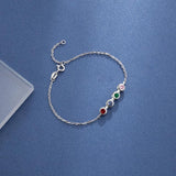 Personalized Mother Bracelet with 4 Birthstones Zircon Bracelets