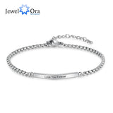 Custom Engraved ID Bracelet for Women, Stainless Steel Name Bar