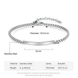 Custom Engraved ID Bracelet for Women, Stainless Steel Name Bar