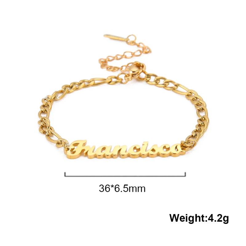 Sipuris Name Bracelets Stainless Steel Personalized Jewelry