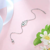 Personalized Good Luck Fatima Hand Bracelet with Birthstone Engraving Name