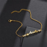 Personalized Name Bracelet with Crystal Heart for Girls