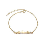 Personalized Name Bracelet with Crystal Heart for Girls