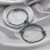 Engraved Name Magnetic Couples Bracelets Stainless Steel