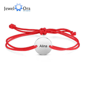 Personalized Couples Bracelet Engraved Stainless Steel Heart Rope Bracelet