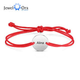 Personalized Couples Bracelet Engraved Stainless Steel Heart Rope Bracelet