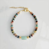 Boho Natural Stone Mix Bracelet with Star Pendant