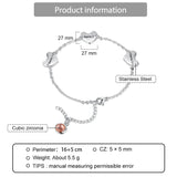 Engraved Name Bracelet with Birthstone & Hearts - Gift for Girlfriend