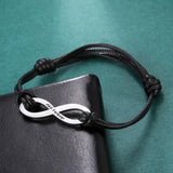 Lemegeton Personalized Bracelet Infinity Charm Leather Bracelets