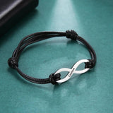 Lemegeton Personalized Bracelet Infinity Charm Leather Bracelets