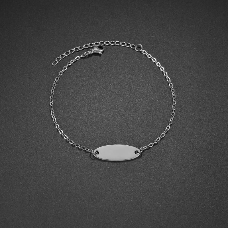 Stainless Steel Name Charms Bracelet Cuban Chain Birthday