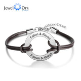 Personalized Engraved Name Leather Bracelet Jewelry