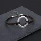 Personalized Engraved Name Leather Bracelet Jewelry