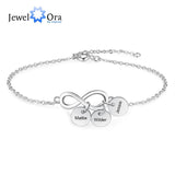 Personalized Name Tag Bracelet Engraved Infinity Gift for Mother