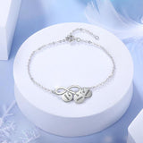 Personalized Name Tag Bracelet Engraved Infinity Gift for Mother