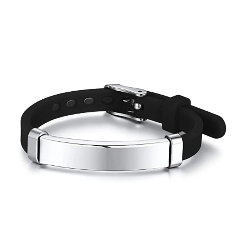 Kids Baby ID Bracelets Soft Silicone Rudder Stainless Steel