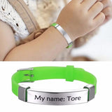 Kids Baby ID Bracelets Soft Silicone Rudder Stainless Steel