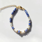 Eye Beads Bracelet with Freshwater Pearl Natural Stone