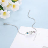 Personalized Heart Knot Bracelet with Birthstones for Women
