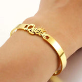 Custom Name Bracelet 18K Stainless Steel Personalized Baby Nameplate Jewelry