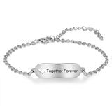 JewelOra Engravable Bar Bracelets Stainless Steel Personalized Bracelets