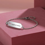 JewelOra Engravable Bar Bracelets Stainless Steel Personalized Bracelets