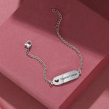 JewelOra Engravable Bar Bracelets Stainless Steel Personalized Bracelets