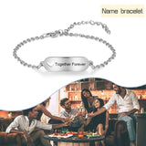JewelOra Engravable Bar Bracelets Stainless Steel Personalized Bracelets