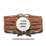 Baby Family Photo Braided Bracelet DIY Leather Personalized Jewelry