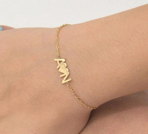 Personalized Initials Bracelet Heart-Shaped Stainless Steel Couple Bracelet
