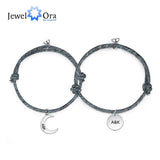Personalized Magnetic Couples Bracelets with Engraved Names