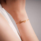 Personalized Name Bracelet Stainless Steel Chain Letter Charm Bracelet