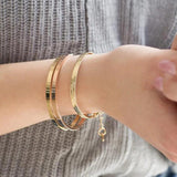 Personalized Women Cuff Bracelet Stainless Steel Name Coordinate Inspirational