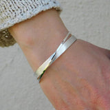 Personalized Women Cuff Bracelet Stainless Steel Name Coordinate Inspirational