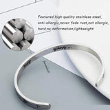 Personalized Women Cuff Bracelet Stainless Steel Name Coordinate Inspirational