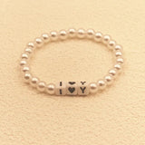 Love Dice Charm Initial Bracelet Personalized Name Jewelry Gift