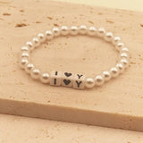 Love Dice Charm Initial Bracelet Personalized Name Jewelry Gift