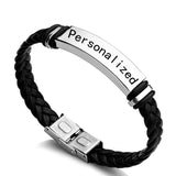 Personalized Nameplate Name Bracelet Stainless Steel Silicone Lettering