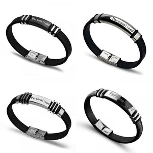 Personalized Nameplate Name Bracelet Stainless Steel Silicone Lettering