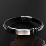 Personalized Nameplate Name Bracelet Stainless Steel Silicone Lettering