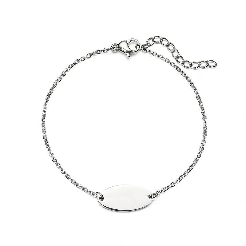 'Camille' Name Bracelet Stainless Steel Girl Personalized Adjustable ID Bracelet