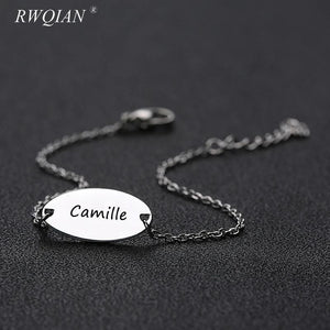 'Camille' Name Bracelet Stainless Steel Girl Personalized Adjustable ID Bracelet