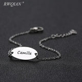 'Camille' Name Bracelet Stainless Steel Girl Personalized Adjustable ID Bracelet