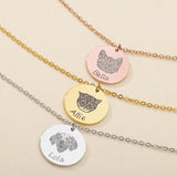 Personalized Pet Photo Name Bracelets Stainless Steel Engraved Coin Pendant