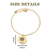 Personalized Pet Photo Name Bracelets Stainless Steel Engraved Coin Pendant
