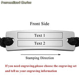 Custom Stainless Steel Tag Bracelet - Engraved Leather Bracelet