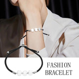 Disc Coin Bracelet Initials Letter Engraved Rope Chain ID Adjustable