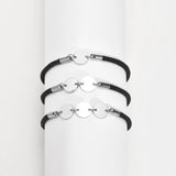 Disc Coin Bracelet Initials Letter Engraved Rope Chain ID Adjustable