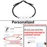 Disc Coin Bracelet Initials Letter Engraved Rope Chain ID Adjustable